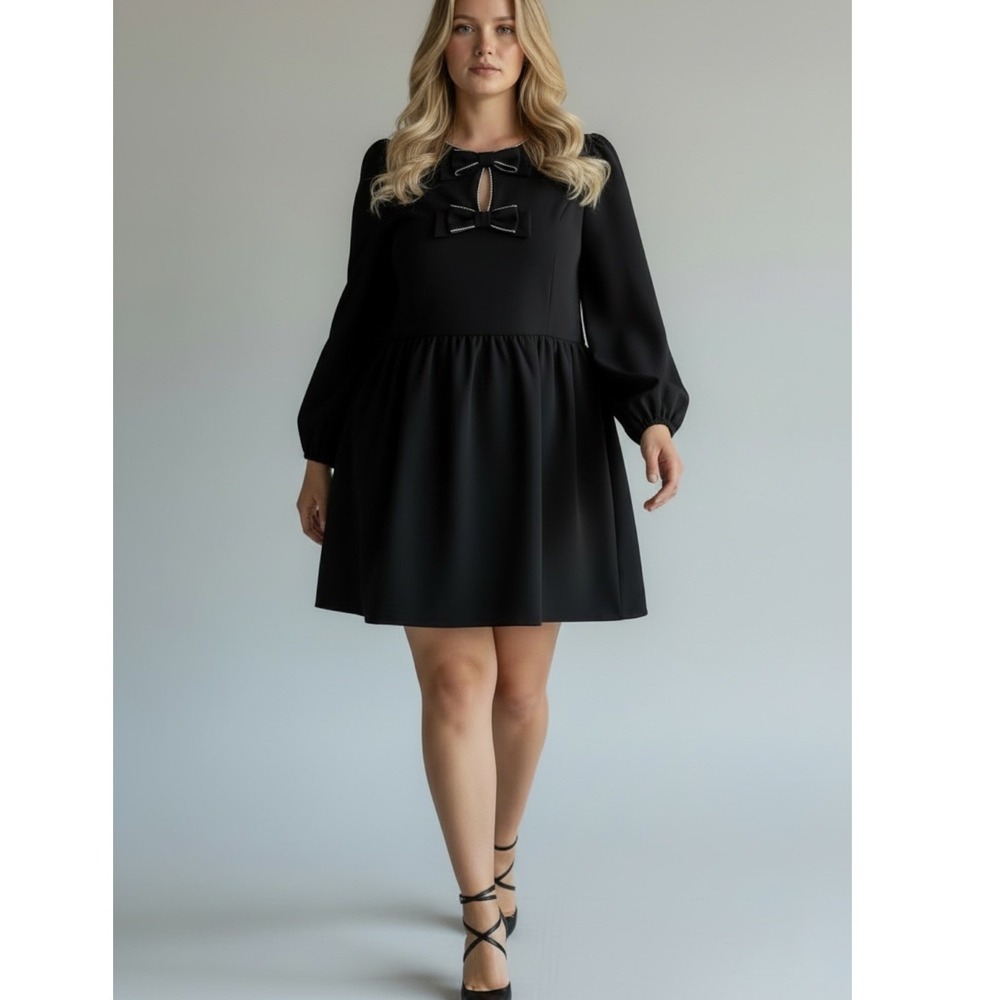 NWT Tuckernuck HYACINTH HOUSE Blair Crystal Bow Mini Dress XXL Holiday - Picture 16 of 16